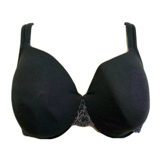 Lane Bryant Cacique Womens Bra Cotton Lace Full Coverage Plus Size 38DD Black - Picture 1 of 6